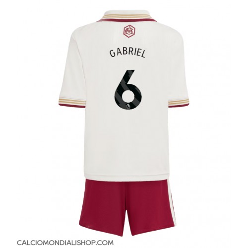 Maglie da calcio Arsenal Gabriel Magalhaes #6 Terza Maglia Bambino 2025-26 Manica Corta (+ Pantaloni corti)